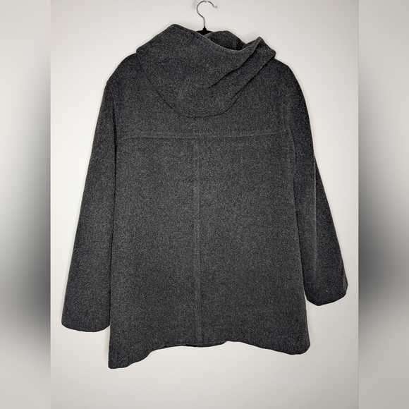 J. Percy Vintage Coat Women’s Gray Hood Merino Wool Button-Up Large - Picture 5 of 5